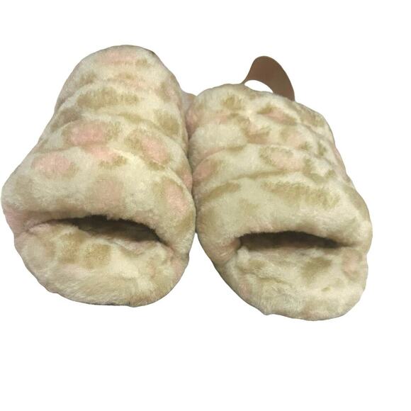 UGG Fluff Yeah Slide Slipper Panther Print Platform Cream Pink Back Strap Size 9 - Picture 3 of 13